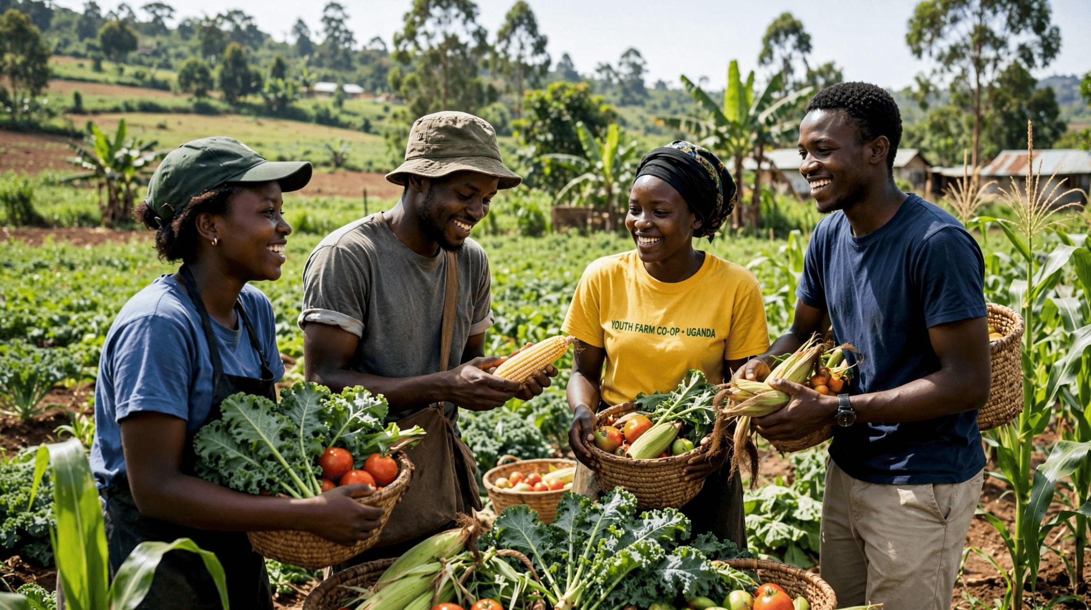 Youth farmers tending crops as part of VISO's agriculture pathway